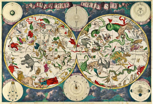 Planisphærium Coeleste - Звёздная карта XVII века голландского картографа Фредерика де Вита (Frederik de Wit)
