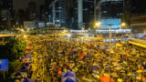 2014.10.02 - Центральная часть Гонконга перекрыта из-за массовых протестов